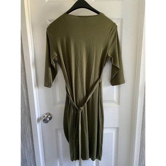 Women’s Berydress  3/4 Sleeve Dress Size Large Green - Picture 3 of 4
